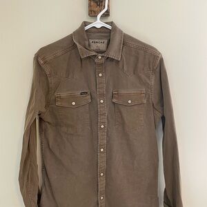 Poncho Brown Button-Up Denim Shirt